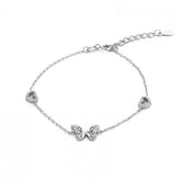 Bratara Argint 925 Fluturas si inimioare cu pietre